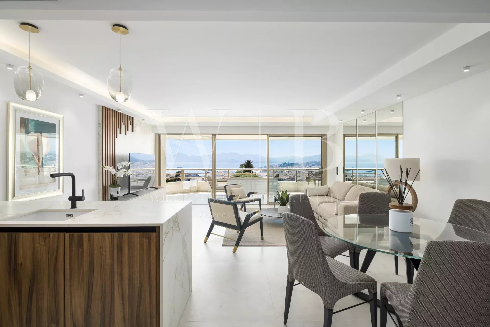 Cannes, la Californie -  Spendide 4 P + 2  P d'invités - Vue mer panoramique - Prestigieuse résidence avec piscine