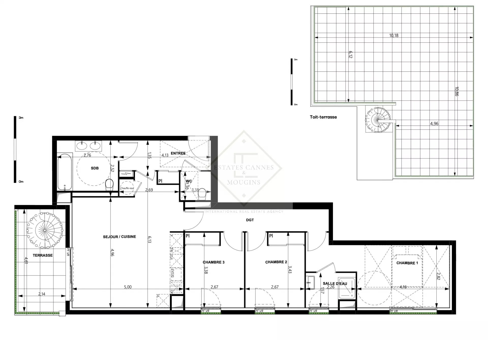 Adresse exclusive – Appartement dernier étage avec rooftop à 100 m de la plage