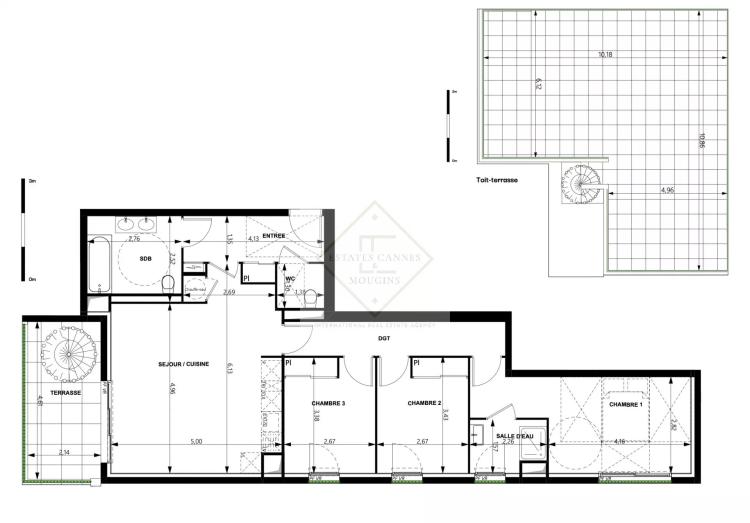 Adresse exclusive – Appartement dernier étage avec rooftop à 100 m de la plage