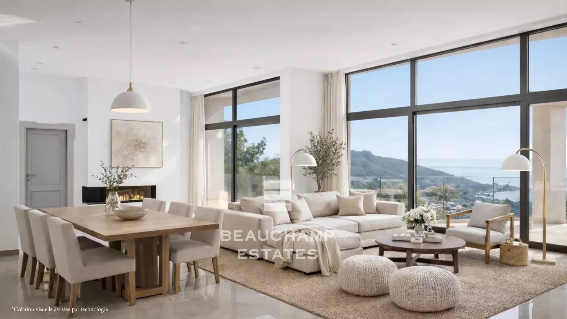 Villa contemporaine neuve avec vue mer