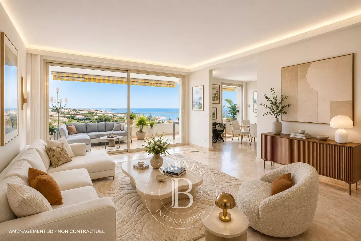 EXCLUSIVITÉ – CANNES BAS CROIX DES GARDES – VUE PANORAMIQUE MER – TERRASSE – 2 CHAMBRES