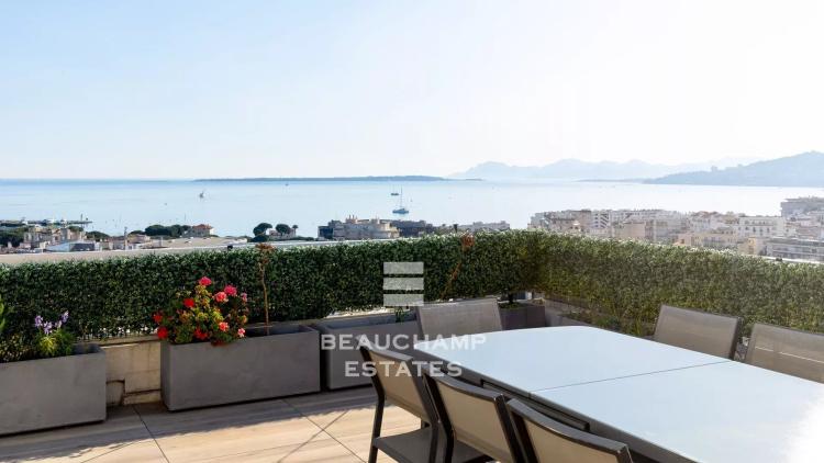 penthouse avec vue mer panoramique et piscine -  antibes