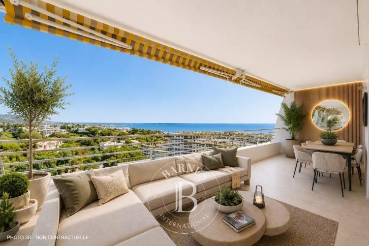 EXCLUSIVITÉ – CANNES BAS CROIX DES GARDES – VUE PANORAMIQUE MER – TERRASSE – 2 CHAMBRES
