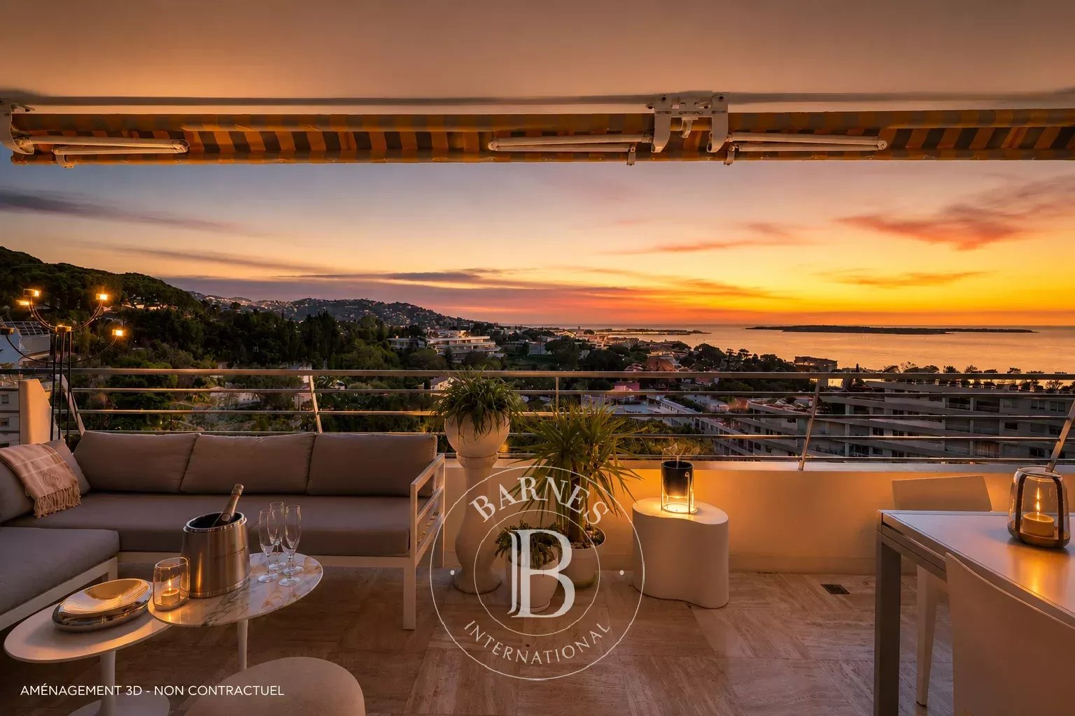 EXCLUSIVITÉ – CANNES BAS CROIX DES GARDES – VUE PANORAMIQUE MER – TERRASSE – 2 CHAMBRES