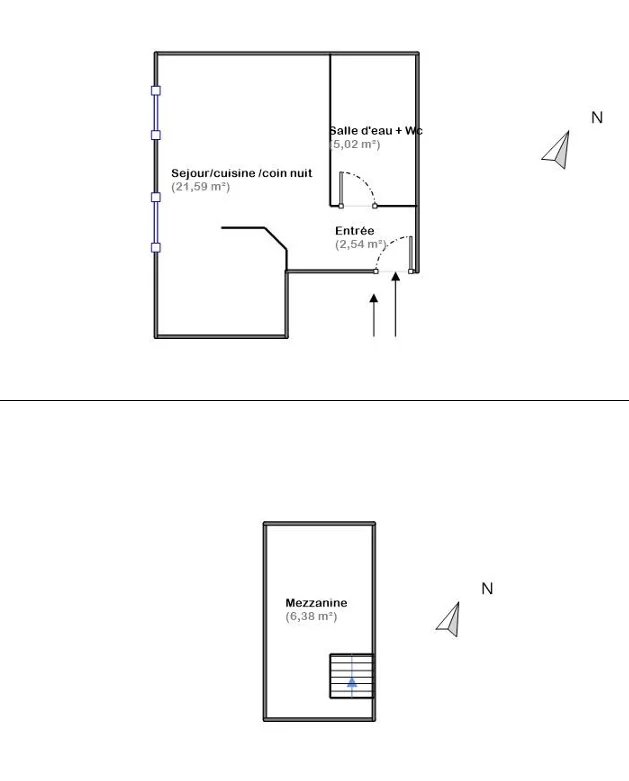 CANNES BAS ST NICOLAS - STUDIO MEUBLÉ AVEC MEZZANINE - AU CALME